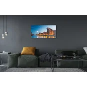 tulup.si Slika na akrilnem steklu River noč gdańsk staro mestno jedro 100x50 cm 4 obešalnika