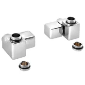 CUBE COMBI Komplet kotnih ventilov za radiatorje z brisačo, desni, krom - Chrome - Sapho - 24 - 14