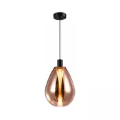 Luster na sajli DENSO 1xGU10/10W/230V, precnik 30 cm, bakarna/crna