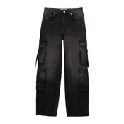 Pull&Bear Kargo kavbojke črn denim