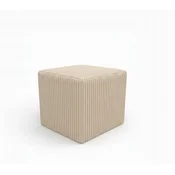 SP Kvadratni tabure, reliefni korduroy 40x40x40 cm, kremne barve Z1