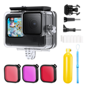 K&F 21 in 1 Waterproof Kit,Compatible with GO PRO 12/11/10/9 Black kit.Including:(Red,Magenta,Lig
