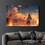 Wallity Dekorativna slika na kaljenom staklu, 70x110cm, Šarena