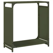 Vidaxl Stojalo za drva olivno zelena 60x28x65 cm hladno valjano jeklo