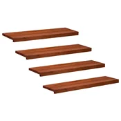 vidaXL Stopnice 4 kos 90 x 25 x 2 cm Rjava Trda bukovina
