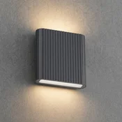 Zunanja LED-stenna svetilka Lucande Raija, antracitna, višina 19 cm, CCT - Sodobni - Aluminij