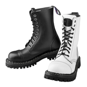Čizme STEADY´S - 10 rupice - Crno i bijela - STE/10_black/white