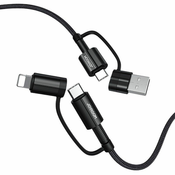 Joyroom 4in1 kabel USB-C/USB - USB-C/Lightning QC PD 3A 60W 1.2m, črna