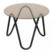 Okrogla stranska mizica s stekleno mizno ploščo o 50 cm Ventana Round – Leitmotiv