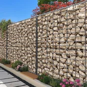 Songmics Gabionska košara 100x90x30 cm srebrna