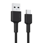 slomart USB-C na USB-A kabel, 2m, 60W PD, 3A, najlonski ovoj, črn