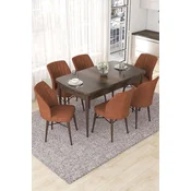 Hanah Home Set Trpezarijski sto i 6 stolica Nef, Terakota