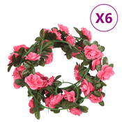 vidaXL Vijenci od umjetnog cvijeca 6 kom boje crveno ružicaste 240 cm