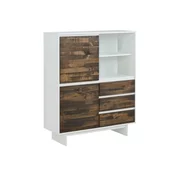 Komoda Denton 213 (Bela + Rjava) Rjava, Bela, S predali in vrati, 120x100x35cm