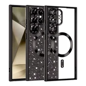 TPU gel ovitek Techsuit Luxury Glitter MagSafe za Samsung Galaxy S22 Ultra - black
