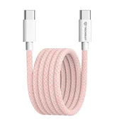 Polnilni in podatkovni 60W USB-C v USB-C kabel Techsuit PCB114D - 1m - pink
