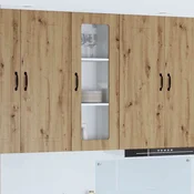 vidaXL Stenska kuhinjska omarica z vrati Umetni hrast 40 x 31 x 100 cm
