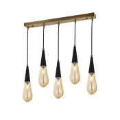Opviq Luster AV-4236-5EY, 90x90x10cm, IP20, 220V-240 V, Zlatno-crne boje