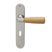 Vratno okovje HOLAR WSS 01, ščit (natural), klika-klika, Odprtina za cilindrični vložek PZ, HOLAR mat saten, 90 mm