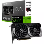 ASUS Dual GeForce RTX 5060 Ti OC Edition 8GB GDDR7 (DUAL-RTX5060TI-O8G) grafična kartica, PCIe 5.0, 1xHDMI 2.1b, 3xDisplayPort 2.1b - 90YV0MP2-M0NA00