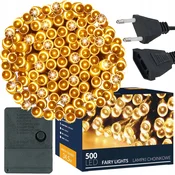 springos BOŽIČNE LUČKE 500 LED 35m ZUN/NOT za drevesce TOPLO BELE BOŽIČNE, (21638661)