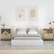 vidaXL Posteljne mize s predalom 2 pcs sonoma hrast 49 x 36 x 61 cm