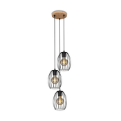 Brilo 4040-035 - Luster na sajli WAKTU VINTAGE 3xE27/60W/230V kaučukovo drvo