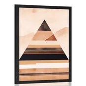Plakat abstraktne oblike piramida - 20x30 silver