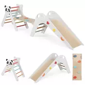 Zložljiv Montessori leseni plezalni komplet z motivom pande, bel - NOVO
