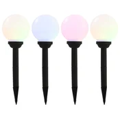Vidaxl Zunanje solarne svetilke 4 kosi LED okrogle 15 cm RGB