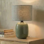 TK Lighting Namizna svetilka Melody, olivno zelena, tekstil, višina 48 cm, E27 - Dnevna soba/jedilnica - Tkanine/tekstil