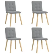 Vidaxl Jedilni stoli 4 kosi svetlo sivo blago