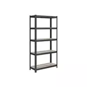 Songmics Polica enota 5 polic 150x75x30 cm naravna črna