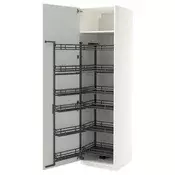METOD Visoki element s izvlacnim košarama, bijela/Aspudden svijetlo siva, 60x60x220 cm