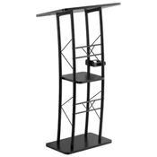 VEVOR Podij stojalo ukrivljeno kovinsko govorniški pult 595x40x118 cm črno