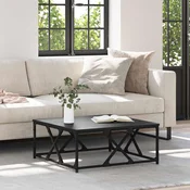 vidaXL Klubska miza Črni hrast 70 x 70 x 30 cm Konstruiran les