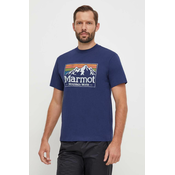 Sportska majica kratkih rukava Marmot MMW Gradient boja: tamno plava, s tiskom