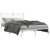 shumee vidaXL Kovinski posteljni okvir z vzglavjem bel 120x200 cm