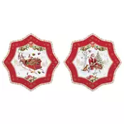 Set of 2 dessert plates, CHRISTMAS MEMORIES, 20 cm, porcelain - Nuov