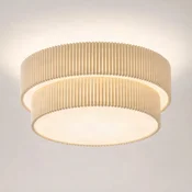 Lindby stropna svetilka Tazia, O 50 cm, naravna/bela, lan - Dnevna soba/jedilnica - kremno bela - Tkanine/tekstil