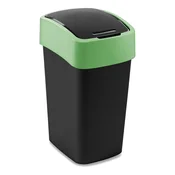 Zelen/črn plastičen koš za smeti za ločevanje odpadkov 25 l Flip Bin – Curver