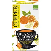 CUPPER bio aromatiziran sadni čaj s pomarančo in limono, 4 x 50 g