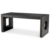 Casa Padrino luxury desk with 3 drawers black gray/bronze 180.5 x 80 x H. 76 cm - Office table - Computer table - Office furniture - Luxury furniture - Luxury furnishings - Luxury quality