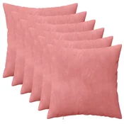 vidaXL Prevleka za blazino 6 pcs HEERLEN Roza 45 x 45 cm Žamet