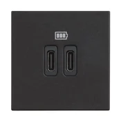 CLASSIA USB VTIČ 2× TIP C/230V AC/5V DC/3A 2M ČRNEGA RAZMERJA RG4286C2
