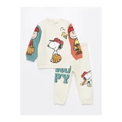 LC Waikiki Crew Neck Long Sleeve Snoopy Printed Baby Boy Sweatshirt and Tracksuit Bottom 2-Piece Set