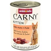 slomart ANIMONDA Carny Kitten Teletina, piščanec, puran - mokra hrana za mačke - 400g