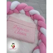 Bubamara037 Pletenica za krevetac, Trostruka, 240cm, Roze