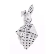 shumee Plišasta igrača Doudou Bunny, dvostranska bombažna in minky - črne pikice - bela