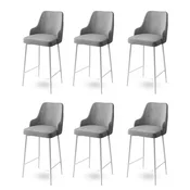 Hanah Home Set barskih stolica Enox, 6 komada, Sivo-beli